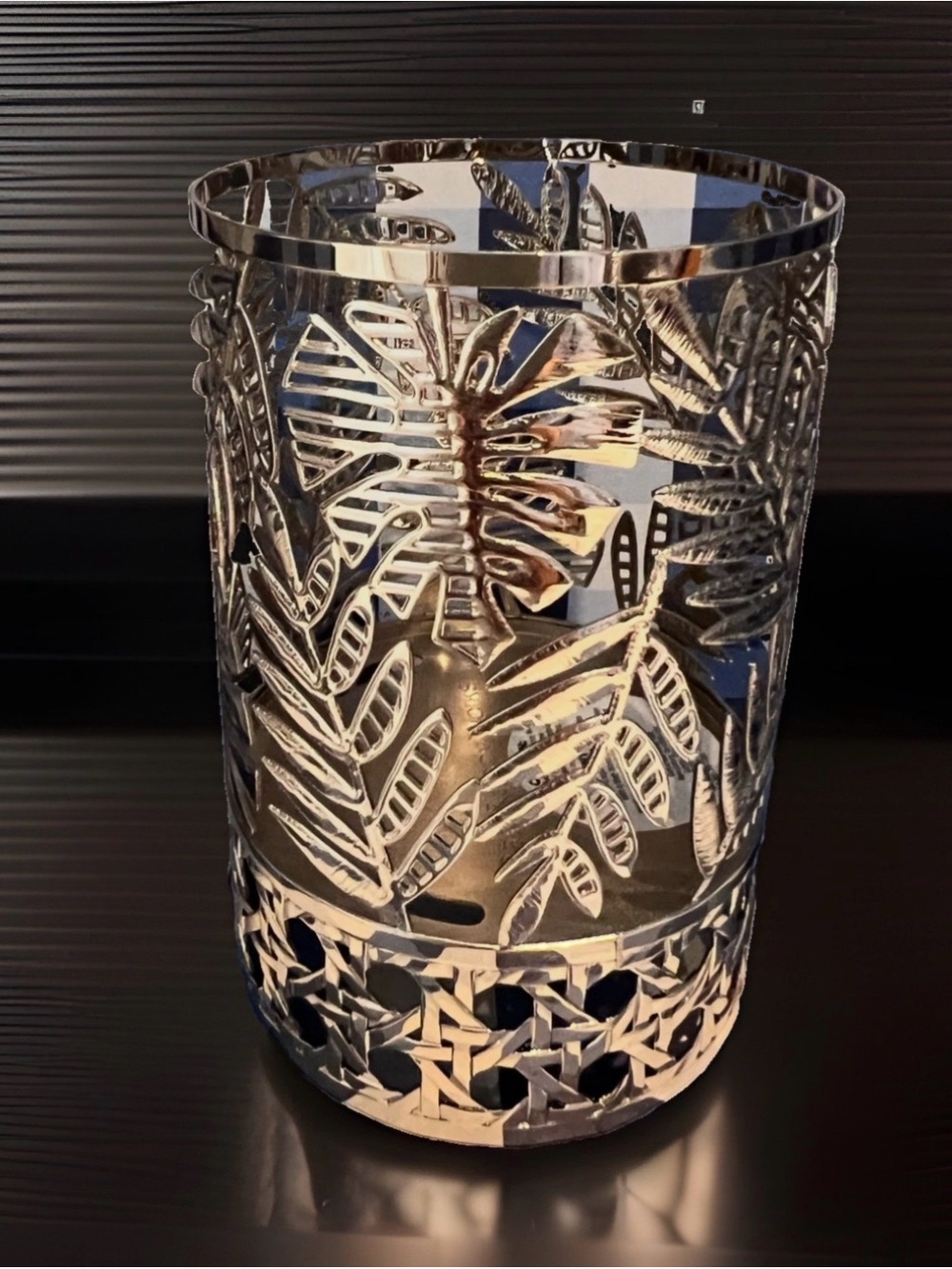 Bath & Body Works Gold Palm Leaves Single Wick Candle Holder NWT